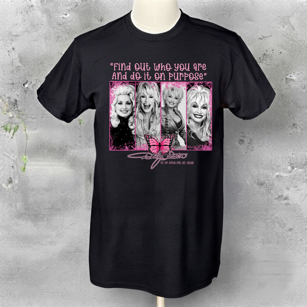 Dolly Parton Quote Butterfly 1946 2026 Memorial Vintage Black T-Shirt